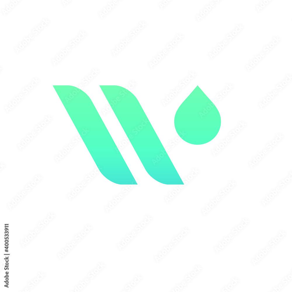 Obraz premium W water drop logo 