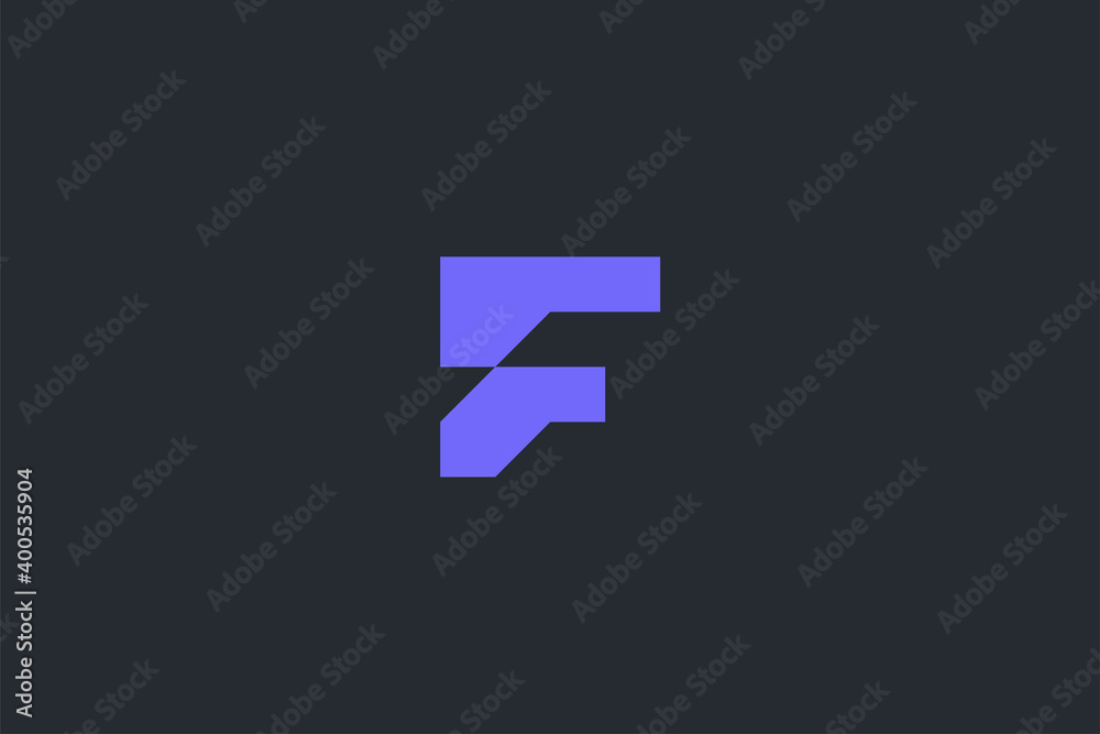 Minimal Modern Abstract Letter F Dark Background Logo Template Minimal Modern Abstract Letter F Dark Background Logo Template