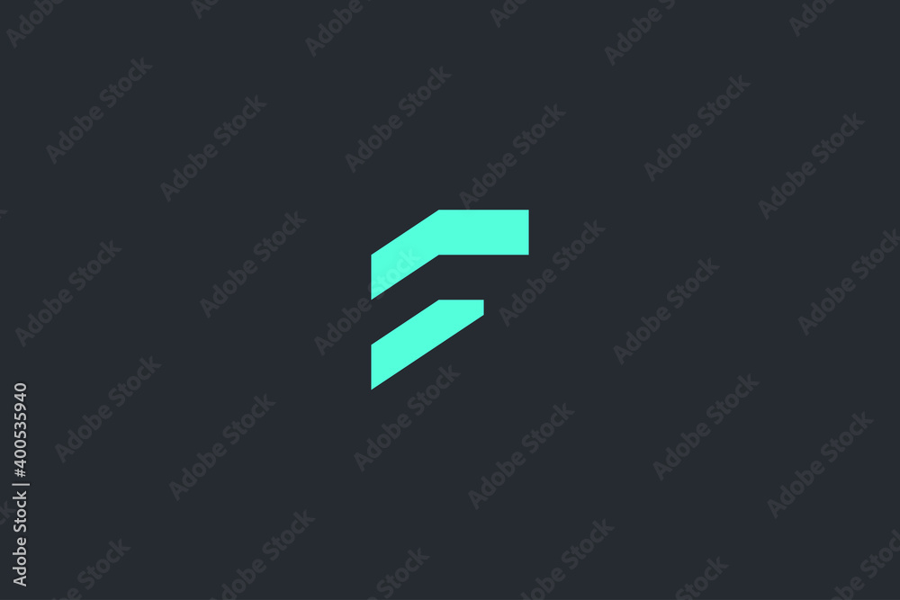 Minimal Modern Abstract Letter F Dark Background Logo Template Minimal Modern Abstract Letter F Dark Background Logo Template