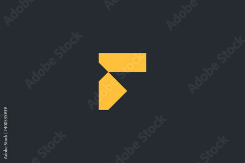 Minimal Modern Abstract Letter F Dark Background Logo Template