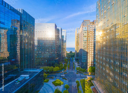 Photography Scenery of urban CBD in Xiamen City, Fujian Province, China