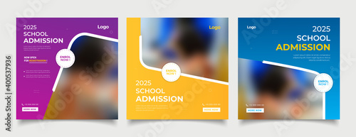 School education admission social media post and web banner template