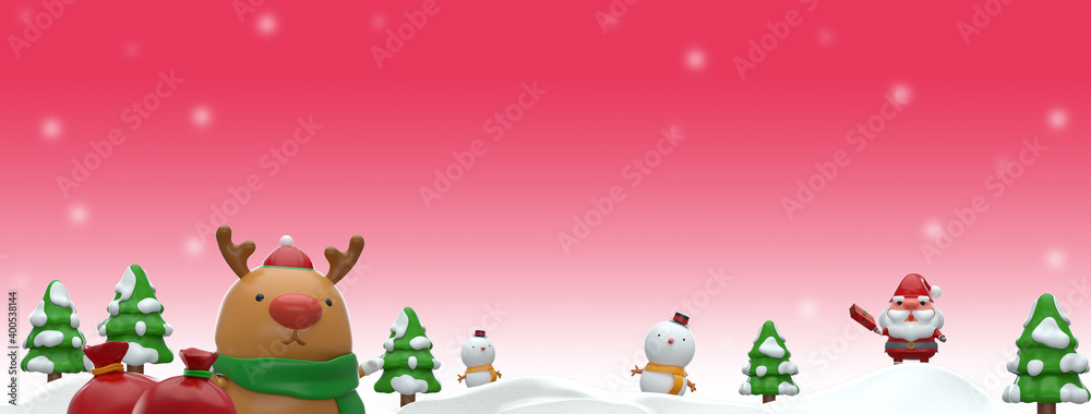 Merry Christmas 3D rendering Mockup Design