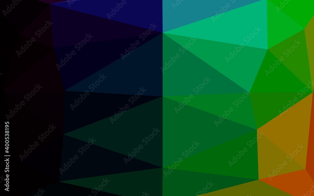 Fototapeta premium Dark Multicolor, Rainbow vector triangle mosaic texture.