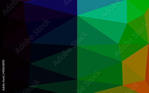 Dark Multicolor, Rainbow vector triangle mosaic texture.