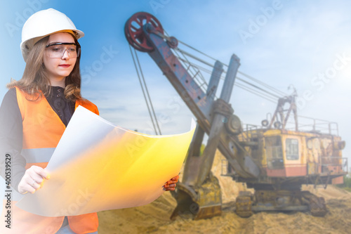 Female is construction engi...