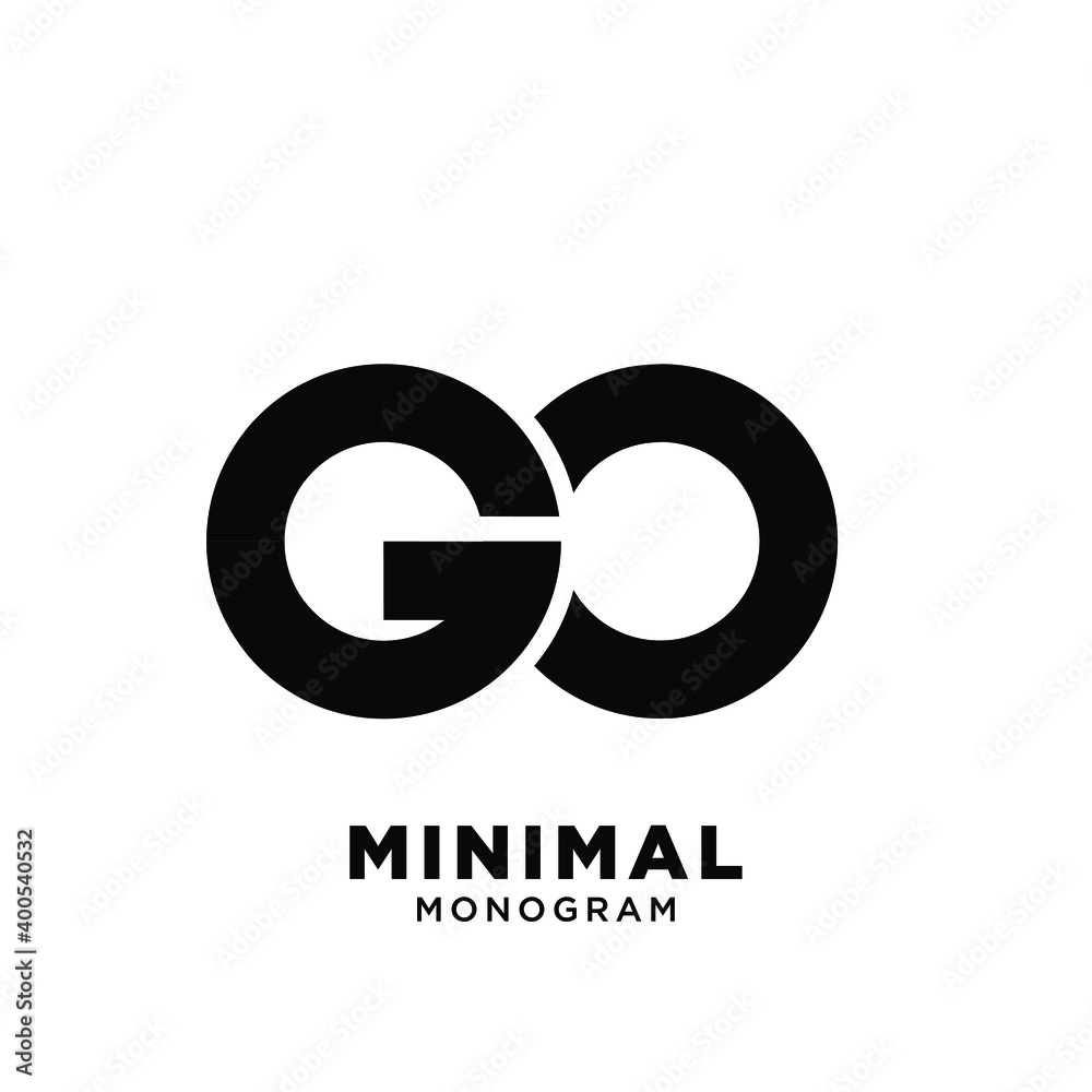 minimal initial letter go simple vector design isolated background minimal initial letter go simple vector design isolated background