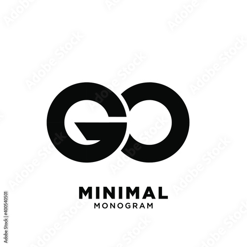 minimal initial letter go simple vector design isolated background