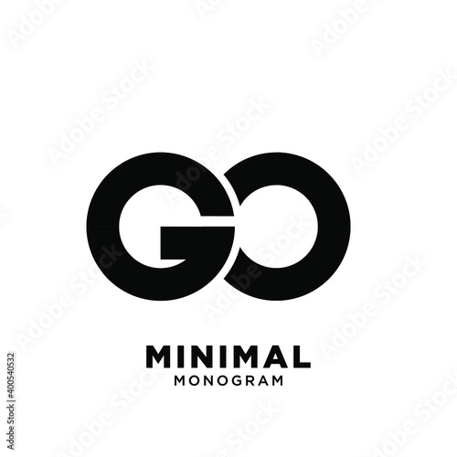 minimal initial letter go simple vector design isolated background