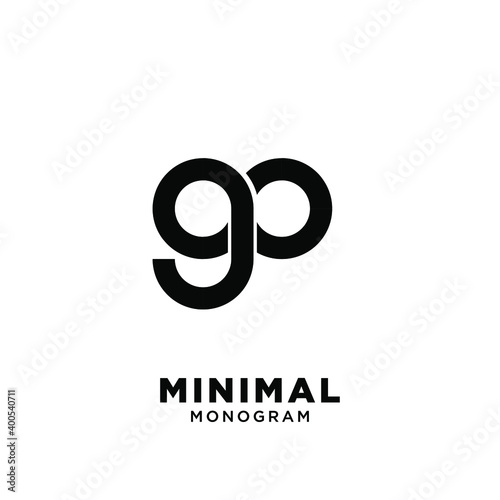 minimal initial letter go initial number 90 simple vector design isolated background