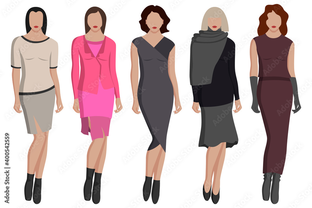 Women's evening dresses in different colors and styles shawl, skirt, sweater and more. Women's evening dresses in different colors and styles shawl, skirt, sweater and more.