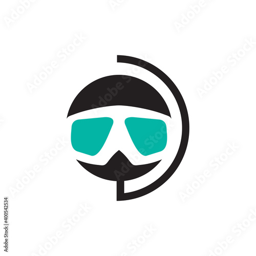 Goggles swim logo design template