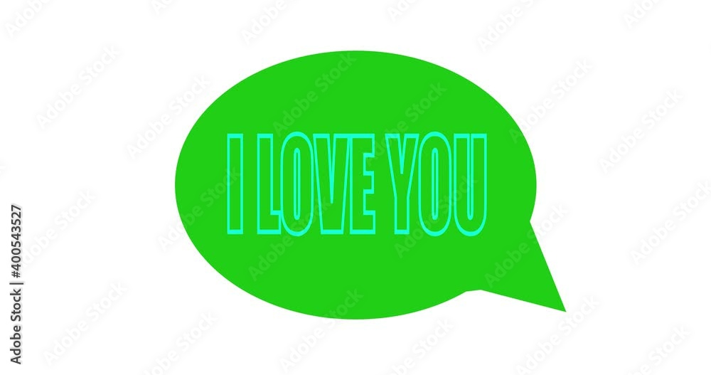 I love you in different colors on a white background. Animation card I love you in different colors on a white background. Animation card
