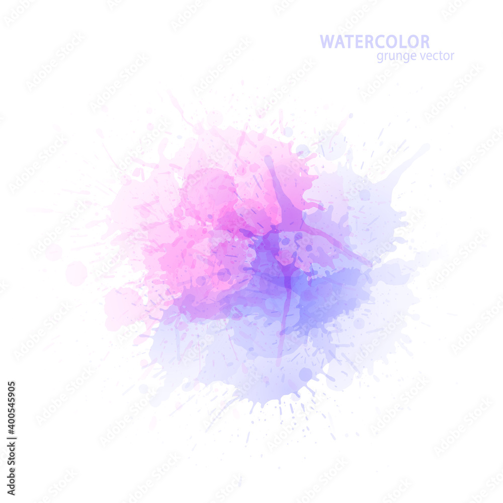 Naklejka premium Watercolor effect vector stains. Grunge splatter. Paint stains. Ink spots. Colorful splatter. Watercolor drops. Grunge colorful paint overlay.