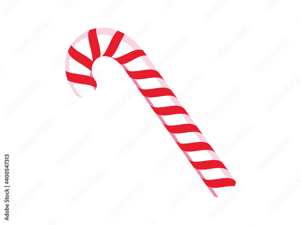 Obraz premium Candy cane icon isolated on a white background vector. Sweet Christmas symbol vector. Christmas striped lollipop icon vector. Hard stick candy clip art