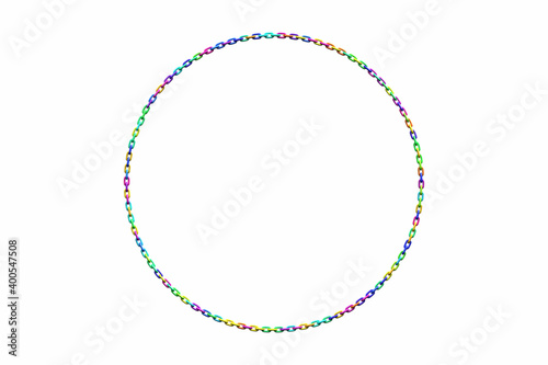 背景素材用のカラフルなチェーン状の輪の3Dイラスト