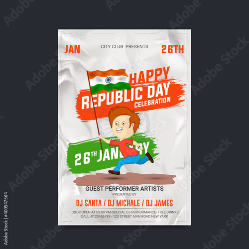 Indian Republic day concept with text 26 January. Vector Illustration. illustration of Indian background showing its incredible culture and diversity with monument.