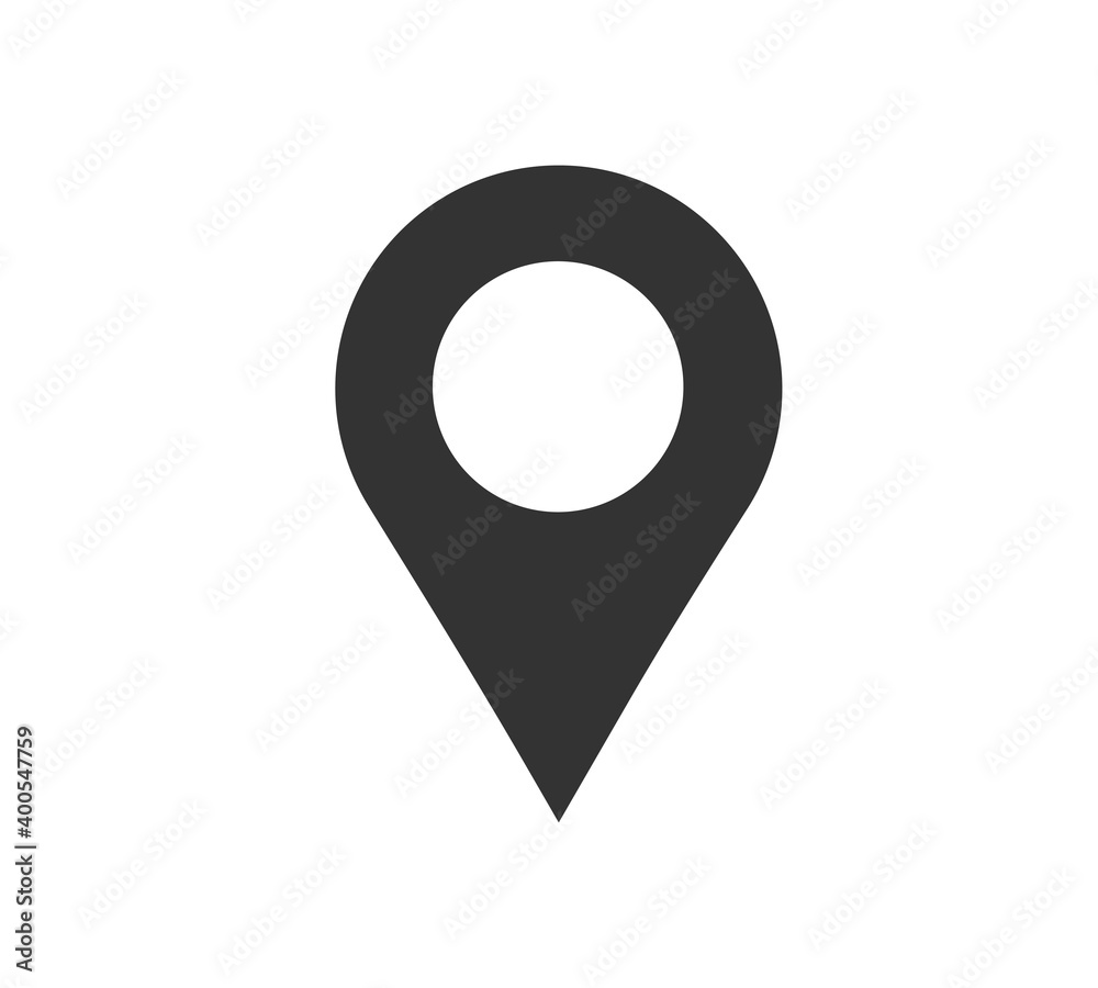 Location icon vector. Pin sign Isolated on white background. Navigation map, gps, direction, place, compass, contact, search concept. Flat style for graphic design, logo, Web, UI, mobile upp, EPS10