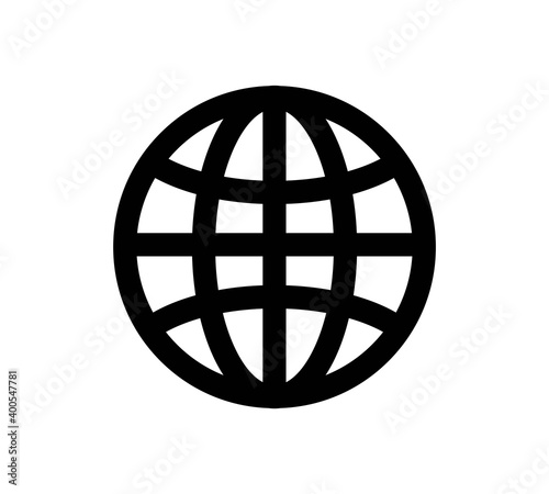 Globe icon vector. Website icon symbol isolated
