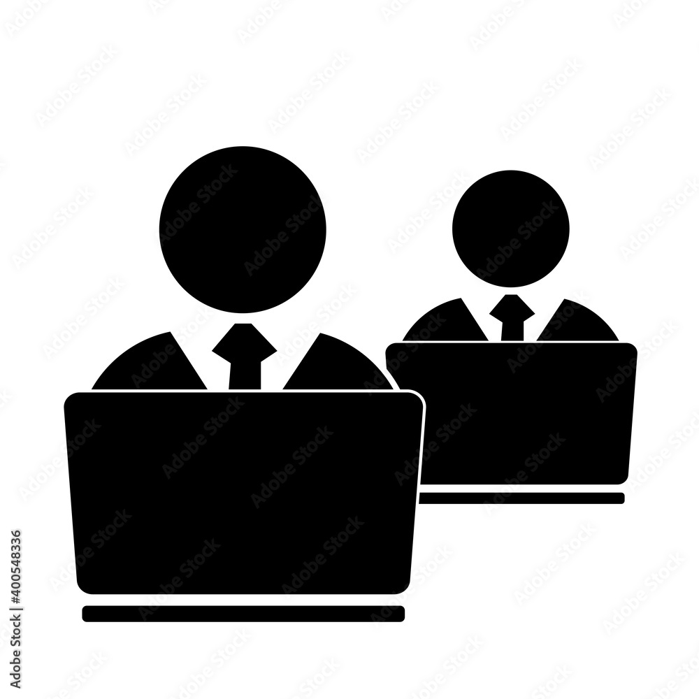 Flat icon teamwork, group work illustration Flat icon teamwork, group work illustration