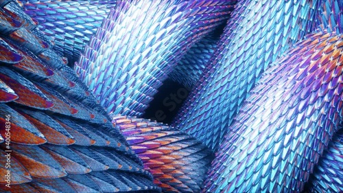 Abstract Purple Dragon Scales Moving 4k. High quality 4k footage photo