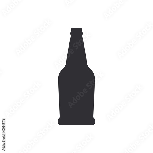 Beer bottle. Vector icon. Vector bottle. Bottle silhouette. Stencil bottle. Flask template. Jar icon. Glass container. Logo template.