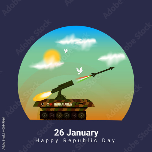 Indian Republic day concept with text 26 January. Vector Illustration. Creative abstract or poster for Republic Day Celebration of Indian Vector.