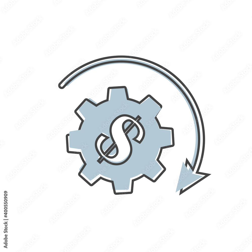 Process optimization vector icon on cartoon style on white isolated background. Process optimization vector icon on cartoon style on white isolated background.