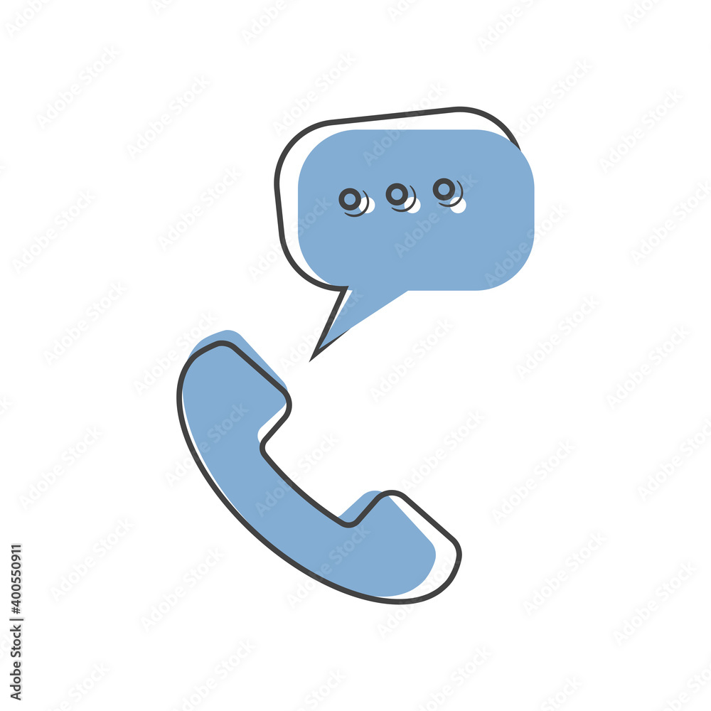 Obraz premium Handset vector icon. Phone icon in flat style cartoon style on white isolated background.