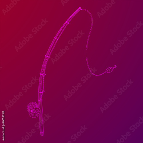 Fishing rod with line sinker and hook