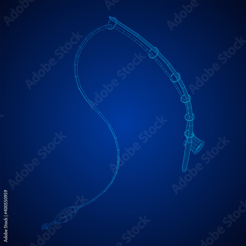 Fishing rod with line sinker and hook