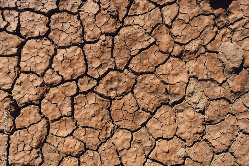 Texture brown dried earth. Wallpaper,Patterns and textures cracked soil, drought of the ground.