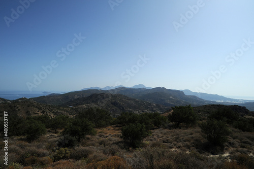 L'est du département du Lassithi vu depuis Kalamafka à Iérapétra en Crète