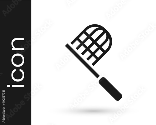 Black Butterfly net icon isolated on white background. Vector.