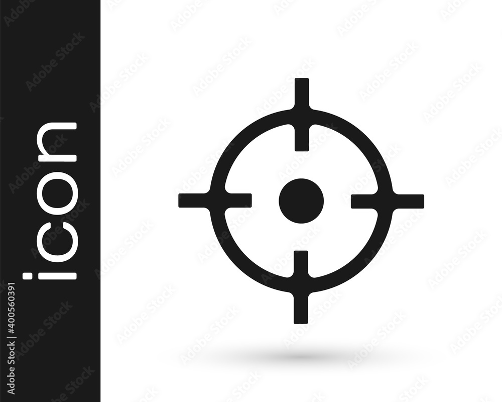 Black Target sport icon isolated on white background. Clean target with numbers for shooting range or shooting. Vector. Black Target sport icon isolated on white background. Clean target with numbers for shooting range or shooting. Vector.