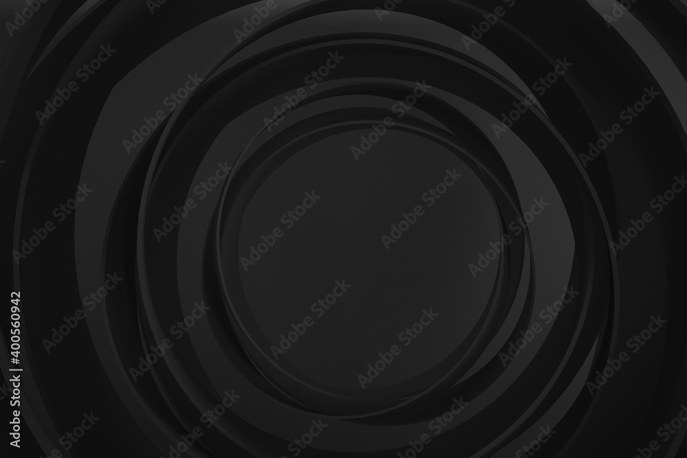 Obraz premium Minimalist organic abstract background. Natural black and white cyberpunk structure. Three-dimensional render visualization of microscopic shapes.