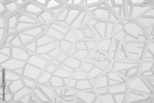 Minimalist organic abstract background. Natural black and white cyberpunk structure. Three-dimensional render visualization of microscopic shapes.