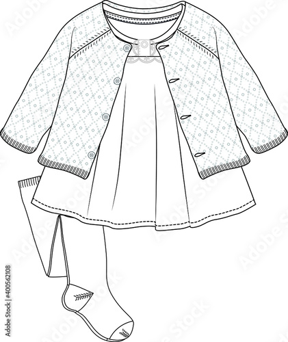 Baby Clothes Flat Sketch Template