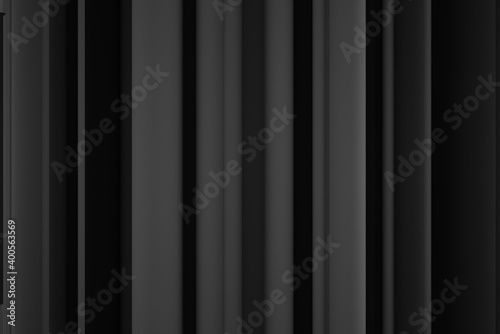 Geometrical shapes background. Black and white minimalist tech wall. Abstract 3D backdrop.