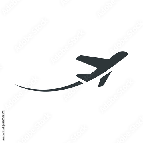 Airplane symbol line and glyph icon. Plane flight  route, tickets air fly travel takeoff silhouette element symbol. Aircraft Transportation. Vector illustration. design on white background. EPS 10