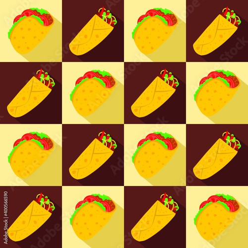 Mexican food seamless pattern background vector.