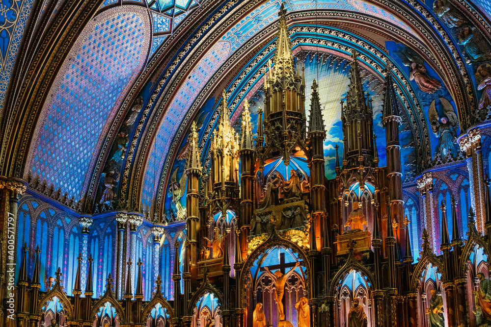 Altar at the Notre-Dame Basilica Church, Montreal, Canada