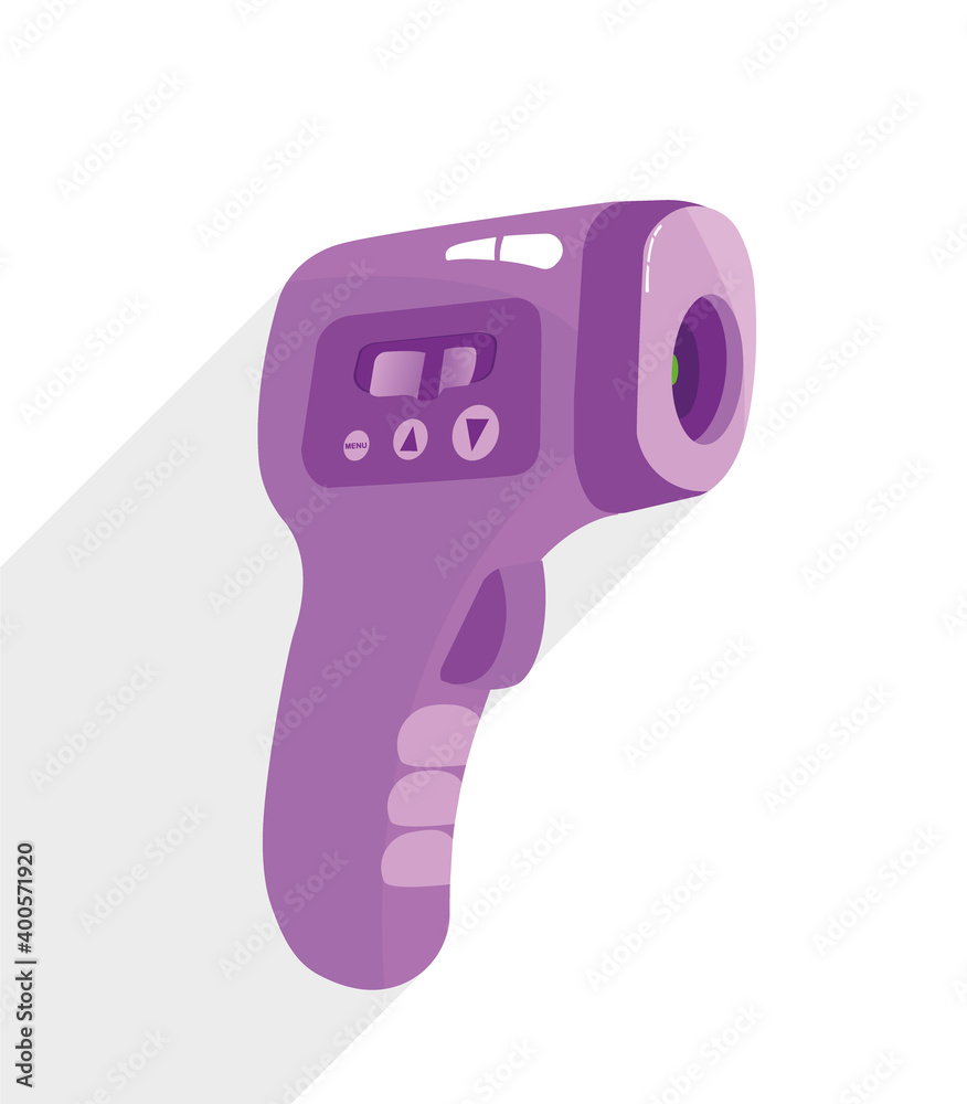 Infrared non-contact temperature thermometer gun for forehead with temperature range standards.
Thermometer front part. Vector eps illustration. Infrared non-contact temperature thermometer gun for forehead with temperature range standards.
Thermometer front part. Vector eps illustration.