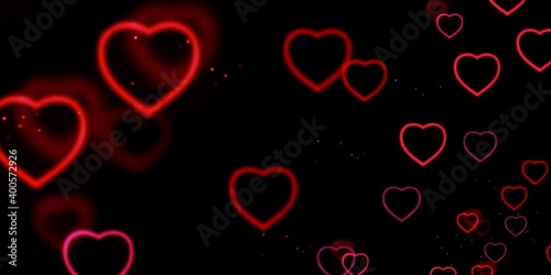 Neon heart stock image black background