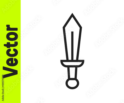 Black line Sword toy icon isolated on white background. Vector.