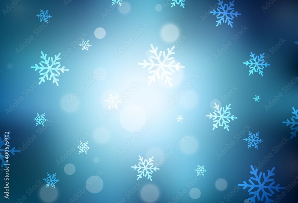 Light BLUE vector background in Xmas style.