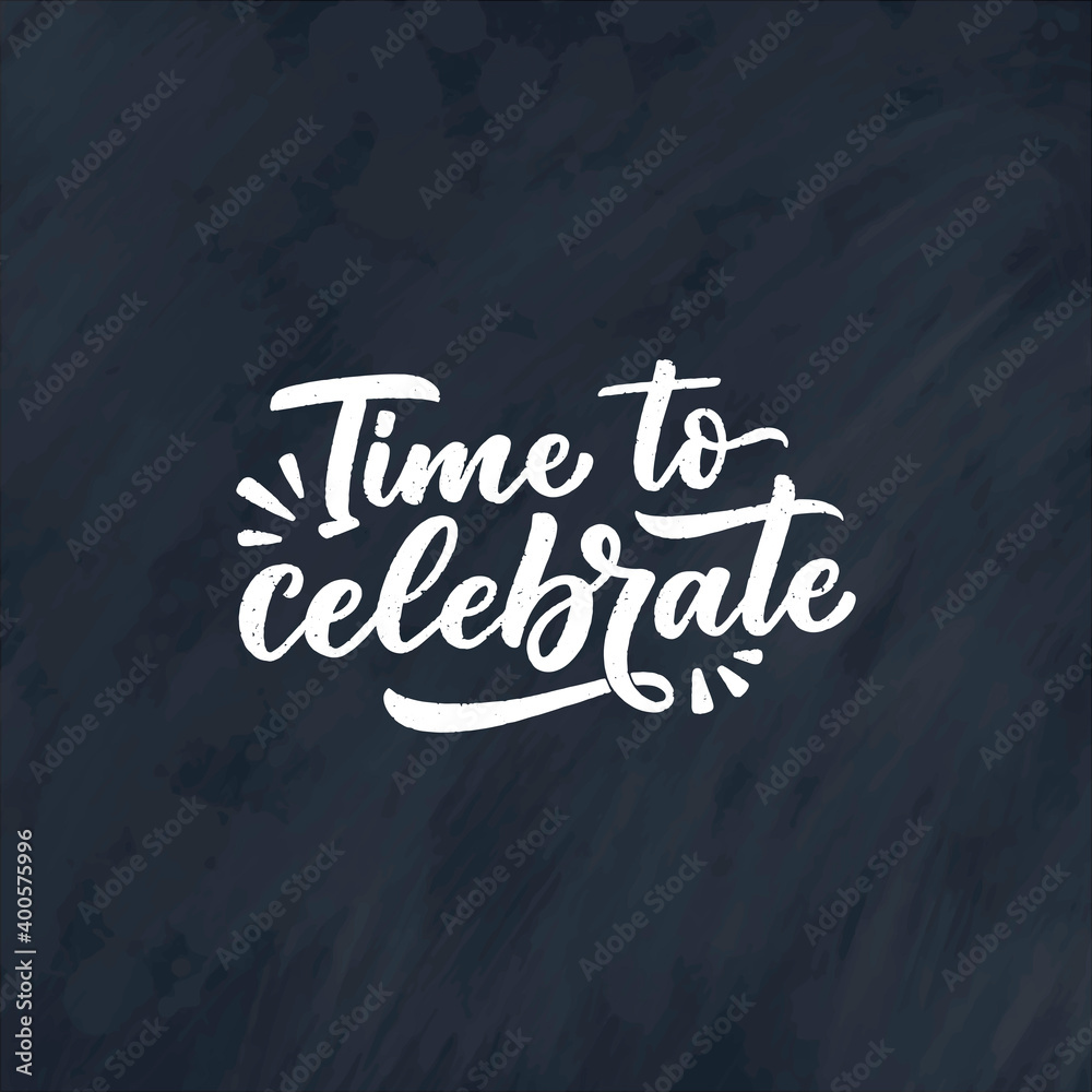 Obraz premium Lettering slogan for Happy Birthday. Hand drawn phrase for gift card, poster and print design. Modern calligraphy celebration text. Vector