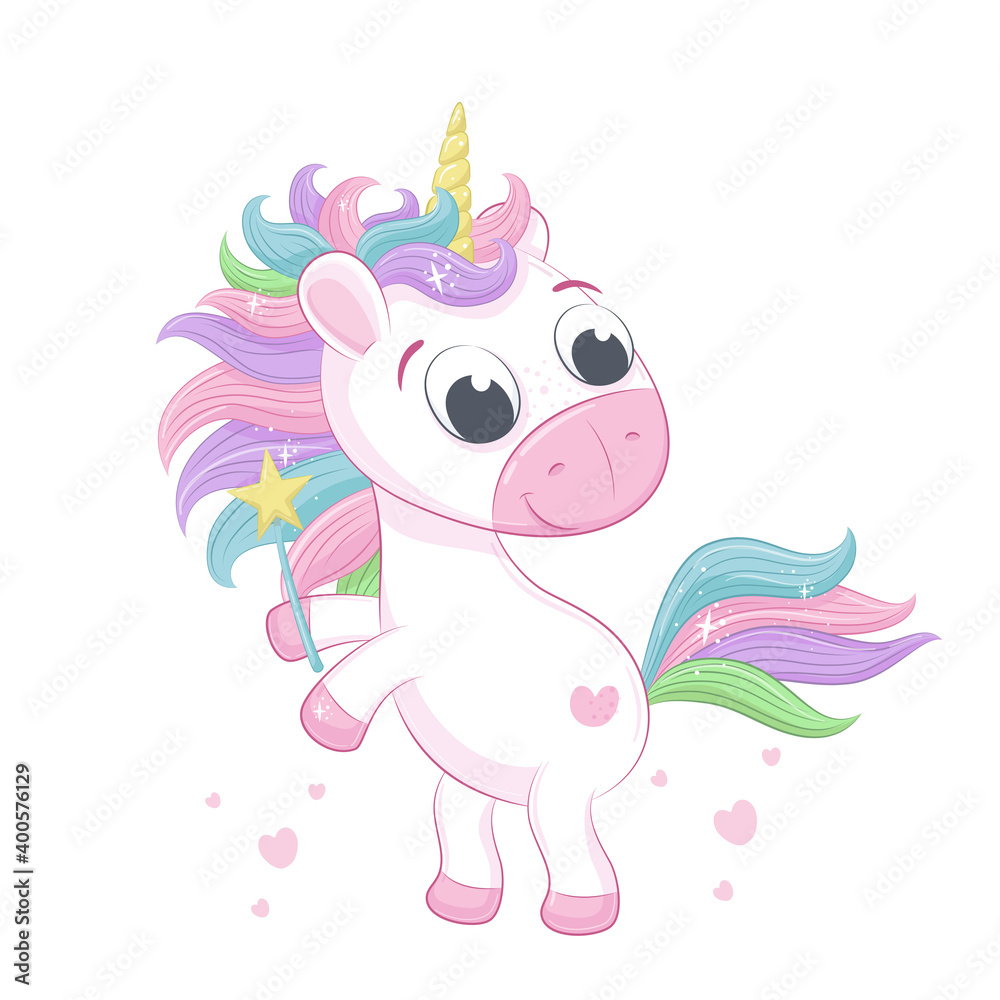Cute baby unicorn illustration. Vector illustration for baby shower, greeting card, party invitation, fashion clothes t-shirt print. Cute baby unicorn illustration. Vector illustration for baby shower, greeting card, party invitation, fashion clothes t-shirt print.