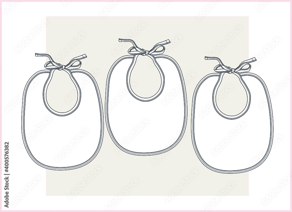 Baby bib template vector illustration Stock Vector Adobe Stock
