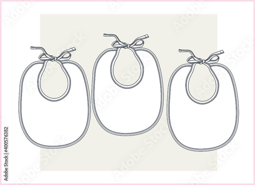 Baby bib template vector illustration